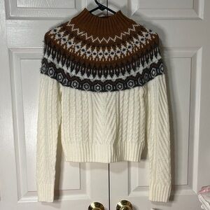Copper Key Brown and Cream Turtleneck Sweater Sz XS NWT